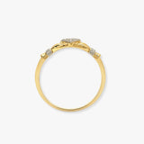 9ct Yellow Gold Natural Diamond Claddagh Ring