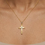 9ct Yellow Gold Natural Diamond Cross