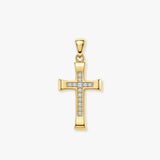 9ct Yellow Gold Natural Diamond Cross