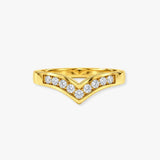 9ct Yellow Gold Natural Diamond Wishbone Ring