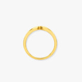 9ct Yellow Gold Natural Diamond Wishbone Ring