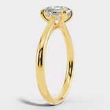 "Addison" Hidden Under Halo 2.50 Carat Oval Cut Diamond Yellow Gold Engagement Ring UHOC06 HEERA DIAMONDS