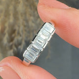"Amelisse" 1.07 Carat Emerald Cut Natural Diamond Half Eternity Ring MDR3825
