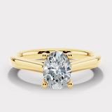 "Anastasia" Gold 2.25 Carat Oval Cut Hidden Under Halo Secret Gemstone Diamond Engagement Ring