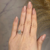 "Anastasia" Oval Cut Hidden Under Halo Secret Gemstone Diamond Engagement Ring - HEERA DIAMONDS