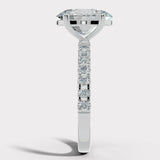 "Angy" 3 Carat Oval Cut Diamond Pave Set Diamond Shoulders Engagement Ring HEERA DIAMONDS