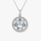 Aquamrine and Diamond Pendant
