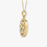 Aquamrine and Diamond Pendant