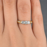 "Aravelle" 0.43 Carat Round Cut Natural Diamond Trilogy Shoulder Engagement Ring MDR1595