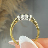 "Aravelle" 0.43 Carat Round Cut Natural Diamond Trilogy Shoulder Engagement Ring MDR1595