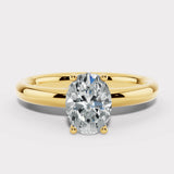 "Olyra" 1 Carat Oval Cut Diamond Hidden Under Halo Engagement Ring UHOC01