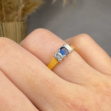 "Armonelle" 0.53 Carat Emerald Cut Natural Diamond Trilogy Engagement Ring MSR652