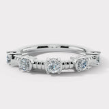 "Arria" Raised Round Brilliant 0.55ct Diamond Half Eternity Ring ET17