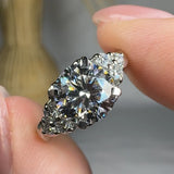 "Arvyn" 1.5 Carat Round Cut Lab Grown Diamond Shoulder Engagement Ring HLR566