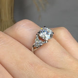 "Arvyn" 1.5 Carat Round Cut Lab Grown Diamond Shoulder Engagement Ring HLR566