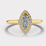 "Ashley" 1 Carat Halo Marquise Cut Engagement Ring HAMC02