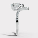 "Aster" Pear Cut 2.5 Carat Diamond Shoulder Platinum Engagement Ring HEERA DIAMONDS