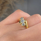 "Aurovine" 0.54 Carat Round Cut Natural Diamond Trilogy Engagement Ring MDR74
