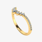 "Aveline" Pear & Round Cut 0.28 Carat Diamond Half Eternity Ring ET84