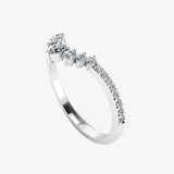 "Aveline" Pear & Round Cut 0.28 Carat Diamond Half Eternity Ring ET84