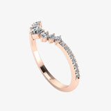 "Aveline" Pear & Round Cut 0.28 Carat Diamond Half Eternity Ring ET84