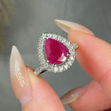 "Avelora" 2.04 Carat Pear Cut Diamond Shoulder Engagement Ring HR1499 HEERA DIAMONDS