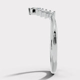 "Avena" Floral Pear Cut Centre 0.30ct Diamond V Shape Eternity Ring ET30