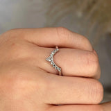 "Avena" Floral Pear Cut Centre Diamond V Shape Eternity Ring ET30 - HEERA DIAMONDS