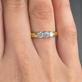 "Avenoir" 0.38 Carat Round Cut Natural Diamond Trilogy Engagement Ring MDR3338