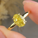 "Avenoir" Yellow 1.04 Carat Oval Cut Lab Grown Diamond Shoulder Engagement Ring HLR440
