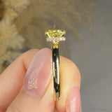 "Avenoir" Yellow 1.04 Carat Oval Cut Lab Grown Diamond Shoulder Engagement Ring HLR440