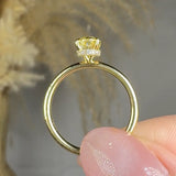 "Avenoir" Yellow 1.04 Carat Oval Cut Lab Grown Diamond Shoulder Engagement Ring HLR440