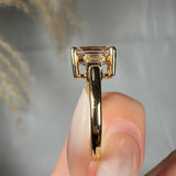 "Avenorix" Brown 2.5 Carat Emerald Cut Trilogy Lab Grown Diamond Engagement Ring HLM514 HEERA DIAMONDS