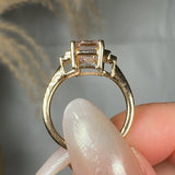 "Avenorix" Brown 2.5 Carat Emerald Cut Trilogy Lab Grown Diamond Engagement Ring HLM514 HEERA DIAMONDS