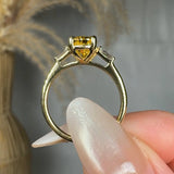 "Avenqor" Yellow 1.52 Carat Pear Cut Trilogy Lab Grown Diamond Engagement Ring HLM520 HEERA DIAMONDS