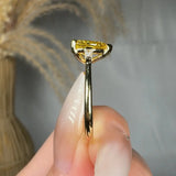 "Avenqor" Yellow 1.52 Carat Pear Cut Trilogy Lab Grown Diamond Engagement Ring HLM520 HEERA DIAMONDS