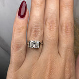 "Avery" Radiant Cut 4 Carat Semi Bezel Diamond Platinum Engagement Ring HEERA DIAMONDS