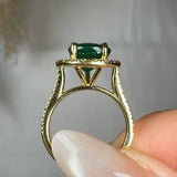 "Avionne" Green 4.15 Carat Pear Cut Diamond Shoulder Engagement Ring HM2051 HEERA DIAMONDS