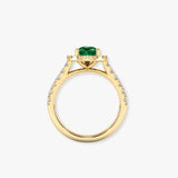 "Avionne" Green 4.15 Carat Pear Cut Natural Diamond Shoulder Engagement Ring HM2051