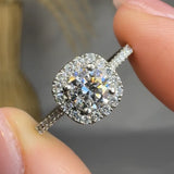 "Avior" 0.61 Carat Round Cut Halo Lab Grown Diamond Shoulder Engagement Ring HLM181 HEERA DIAMONDS