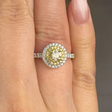 "Avlisse" Yellow 0.41 Carat Round Cut Natural Diamond Shoulder Engagement Ring HR294