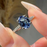 "Avra" Tanzanite 0.88 Carat Oval Cut Diamond Shoulder Engagement Ring HM298 HEERA DIAMONDS