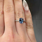 "Avra" Tanzanite 0.88 Carat Oval Cut Diamond Shoulder Engagement Ring HM298 HEERA DIAMONDS