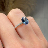 "Avra" Tanzanite 0.88 Carat Oval Cut Diamond Shoulder Engagement Ring HM298 HEERA DIAMONDS