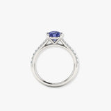 "Avra" Tanzanite 0.88 Carat Oval Cut Natural Diamond Shoulder Engagement Ring HM298