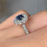 "Avyra" Blue Sapphire 0.46 Carat Round Cut Diamond Shoulder Engagement Ring HM1198 HEERA DIAMONDS