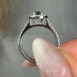 "Avyra" Blue Sapphire 0.46 Carat Round Cut Diamond Shoulder Engagement Ring HM1198 HEERA DIAMONDS
