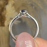"Avyron" Blue Sapphire 0.81 Carat Oval Cut Solitaire Natural Diamond Engagement Ring HR704