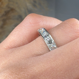 "Azelune" 0.68 Carat Round Cut Natural Diamond Half Eternity Ring MDR488