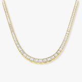 BAGUETTE CUT DIAMOND CHANNEL SETTING Necklace IN 18K WHITE GOLD